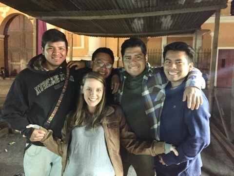 Cofounder Emily with volunteers Rocael, Edwin, Robin and Wilson